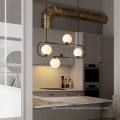 Nordic Modern gold metal chandeliers and lamps hotel glass ball pendant lamp